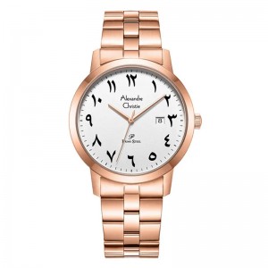 Alexandre Christie AC 1007 Rosegold White Arabian Chain Man MDBRGSLBA